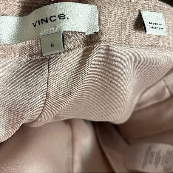 Vince Cropped Wide Leg Linen Blend Pant — Rose Pearl Size 6 - Picture 14 of 15
